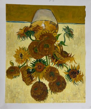 Nature morte - Vase avec quinze tournesols