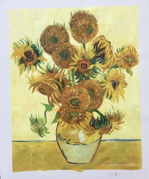 Nature morte - Vase avec quinze tournesols