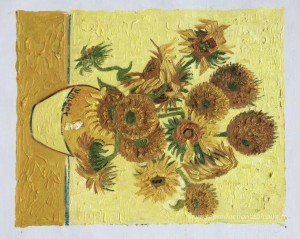 Nature morte - Vase avec quinze tournesols